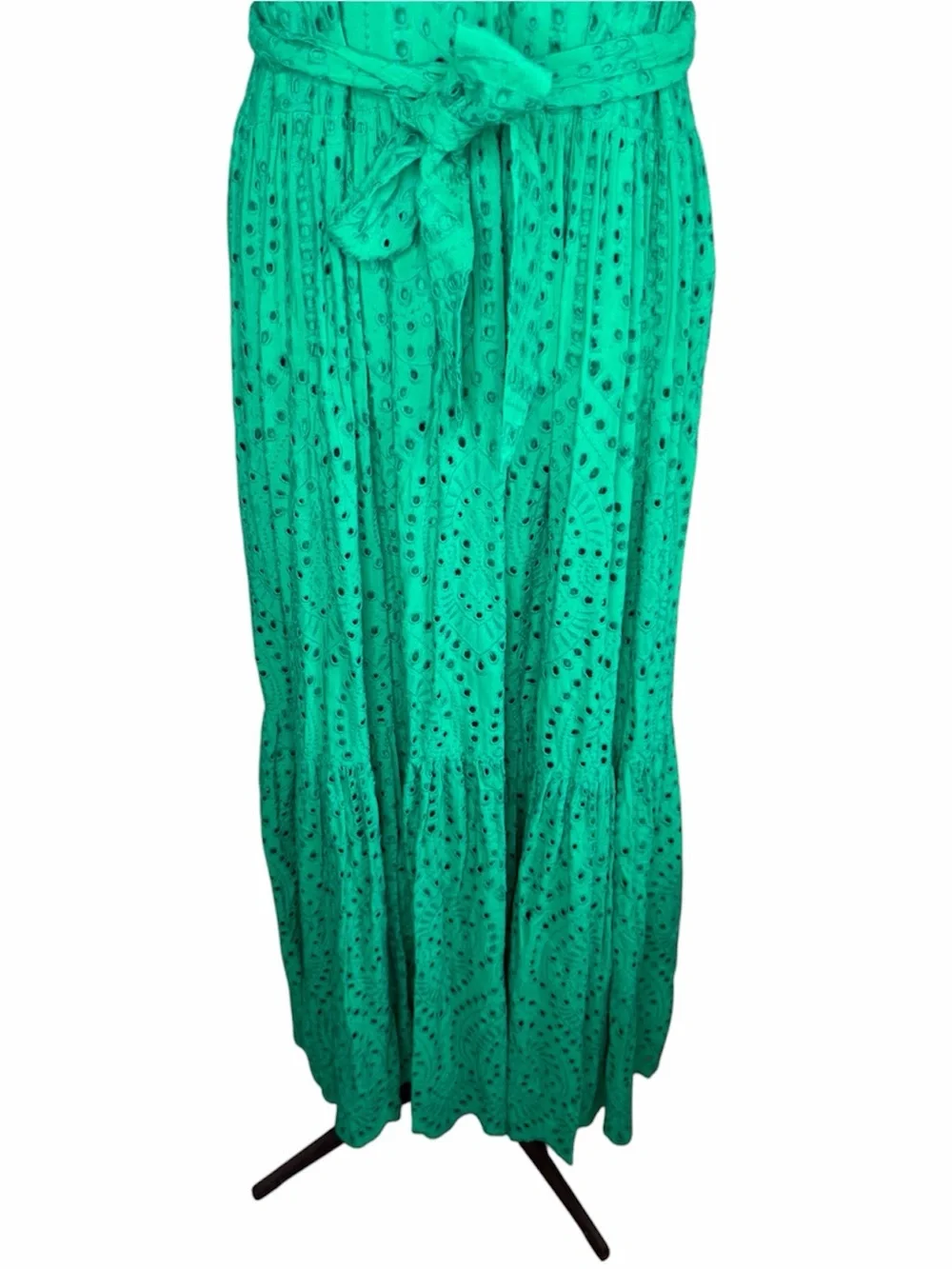NWT Antonio Melani River Eyelet Maxi Dress Size 10 Apple Green Tropical Palms - Picture 4 of 7